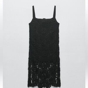 Black Crochet Zara Dress with Slip dress attached